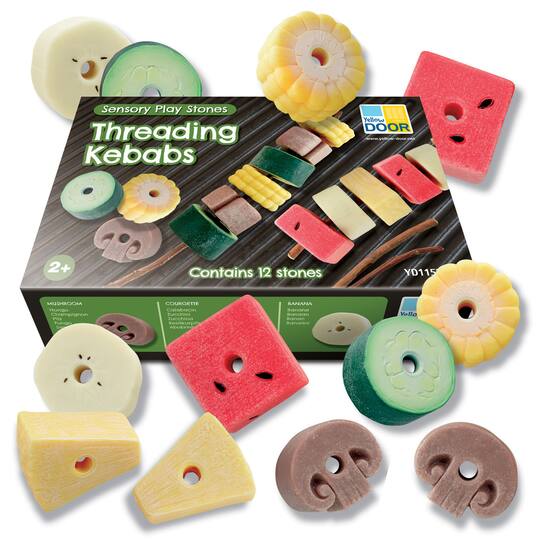 Yellow Door Threading Kebabs Sensory Play Stones Set